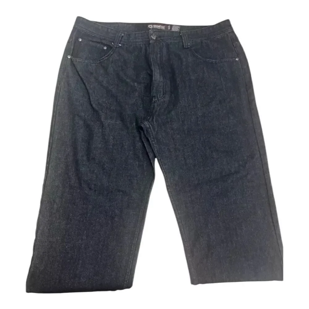 Akademiks Jeans Mens 44x30.6 Black Straight Leg 5-Pockets Casual Zipper Closure - Picture 2 of 11